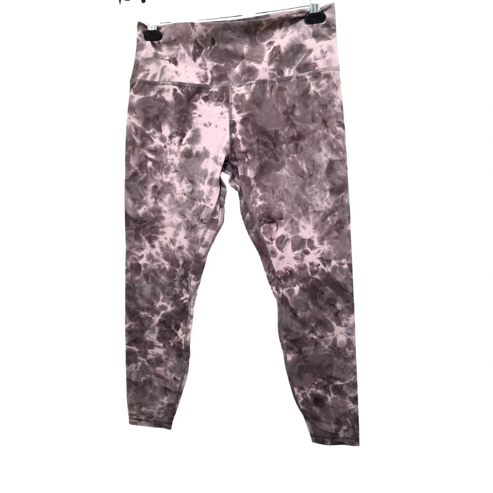 Lululemon High-Rise Diamond Tie-Dye Mink Berry Luna Rock Shadow Gray Leggings Si